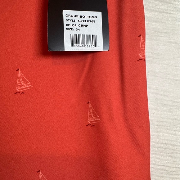 NWT Greg Norman Reef Sailboat Cranberry Golf Shorts Mens 34 - Picture 6 of 10